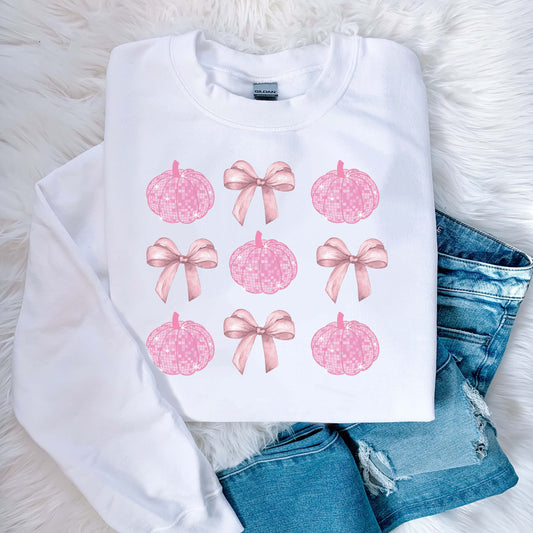 Bows & Disco Pumpkin Crewneck