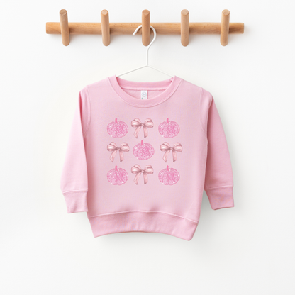 Bows & Disco Pumpkins Toddler Crewneck